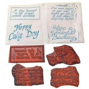 Unmounted Rubber Stamps Set By Lindys Stamp Gang Birthday & Prayer Designs